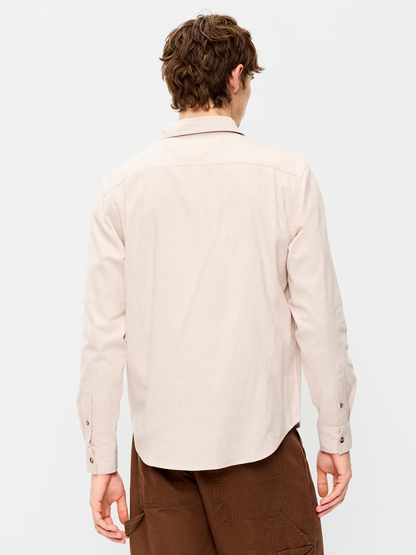 Relaxed Long-Sleeve Flannel Pocket Shirt