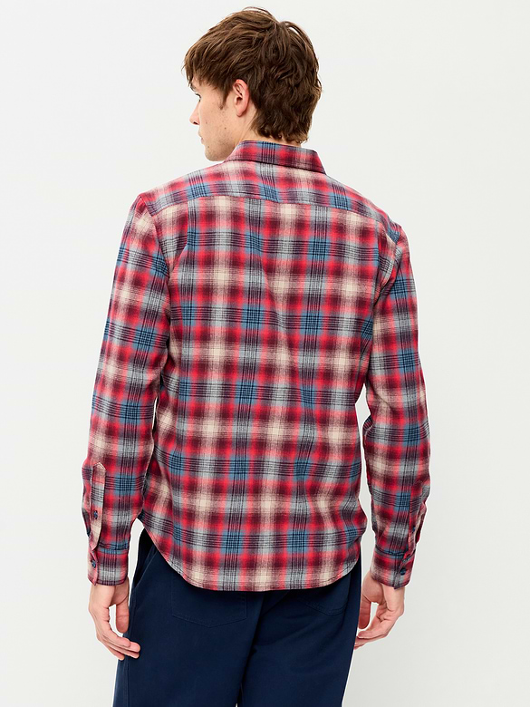 Relaxed Long-Sleeve Plaid Flannel Pocket Shirt