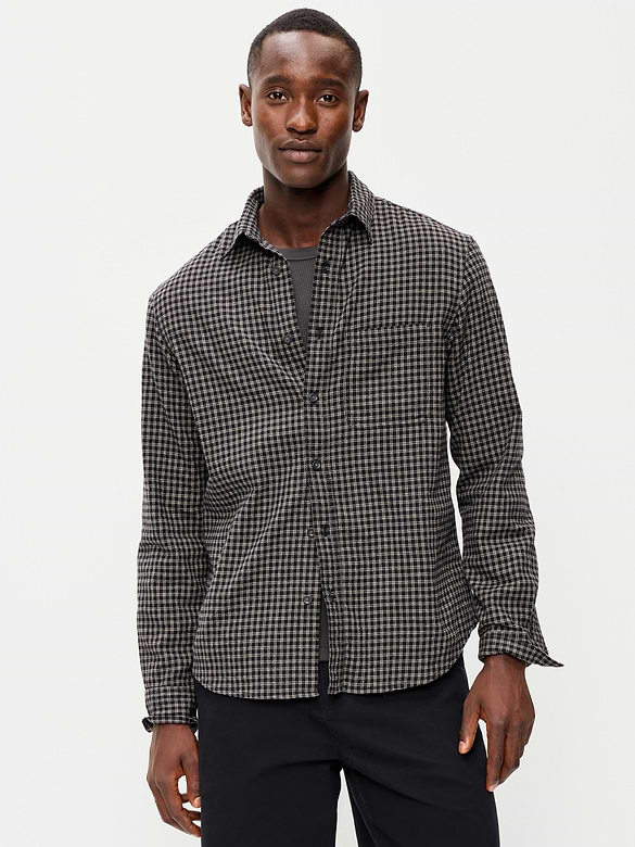 Relaxed Long-Sleeve Plaid Flannel Pocket Shirt