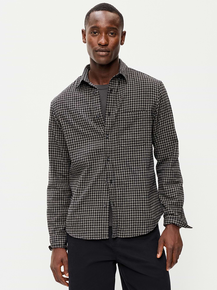 Image number 1 showing, Relaxed Long-Sleeve Plaid Flannel Pocket Shirt
