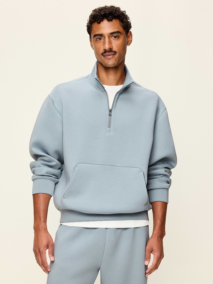 Image number 1 showing, Bounce Fleece Oversized Half-Zip Pullover Sweatshirt