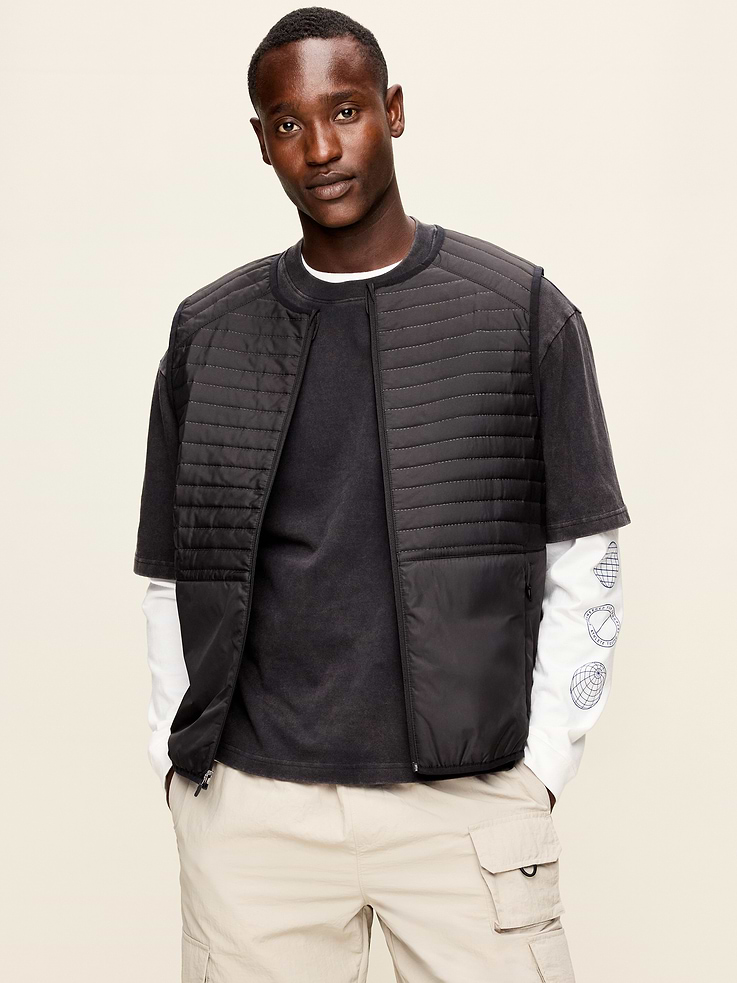 Image 1 of 4, collarless, full-zip front, zip side pockets, interior pocket, Product #907970