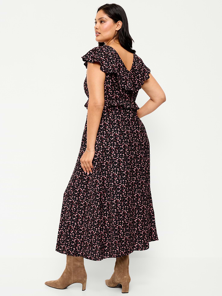 Image number 10 showing, Flutter-Sleeve Crepe Maxi Dress