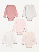 Image number 2 showing, Long-Sleeve Bodysuit 5-Pack for Baby