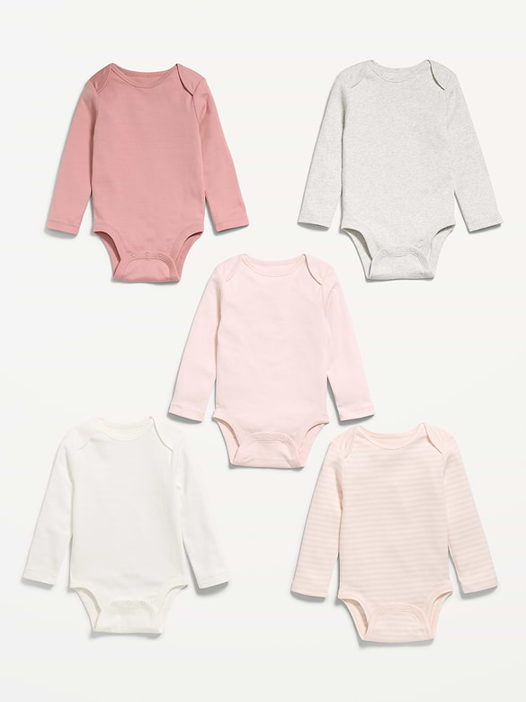 Cache-couche à manches longues pour bébé (paquet de 5)