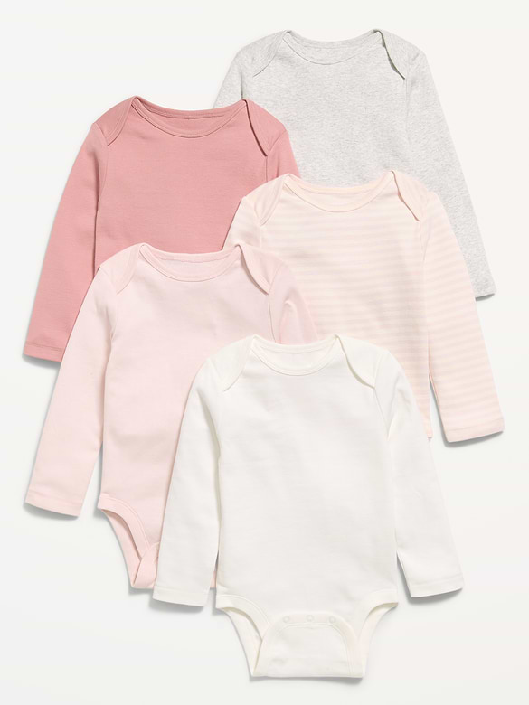 Cache-couche à manches longues pour bébé (paquet de 5)