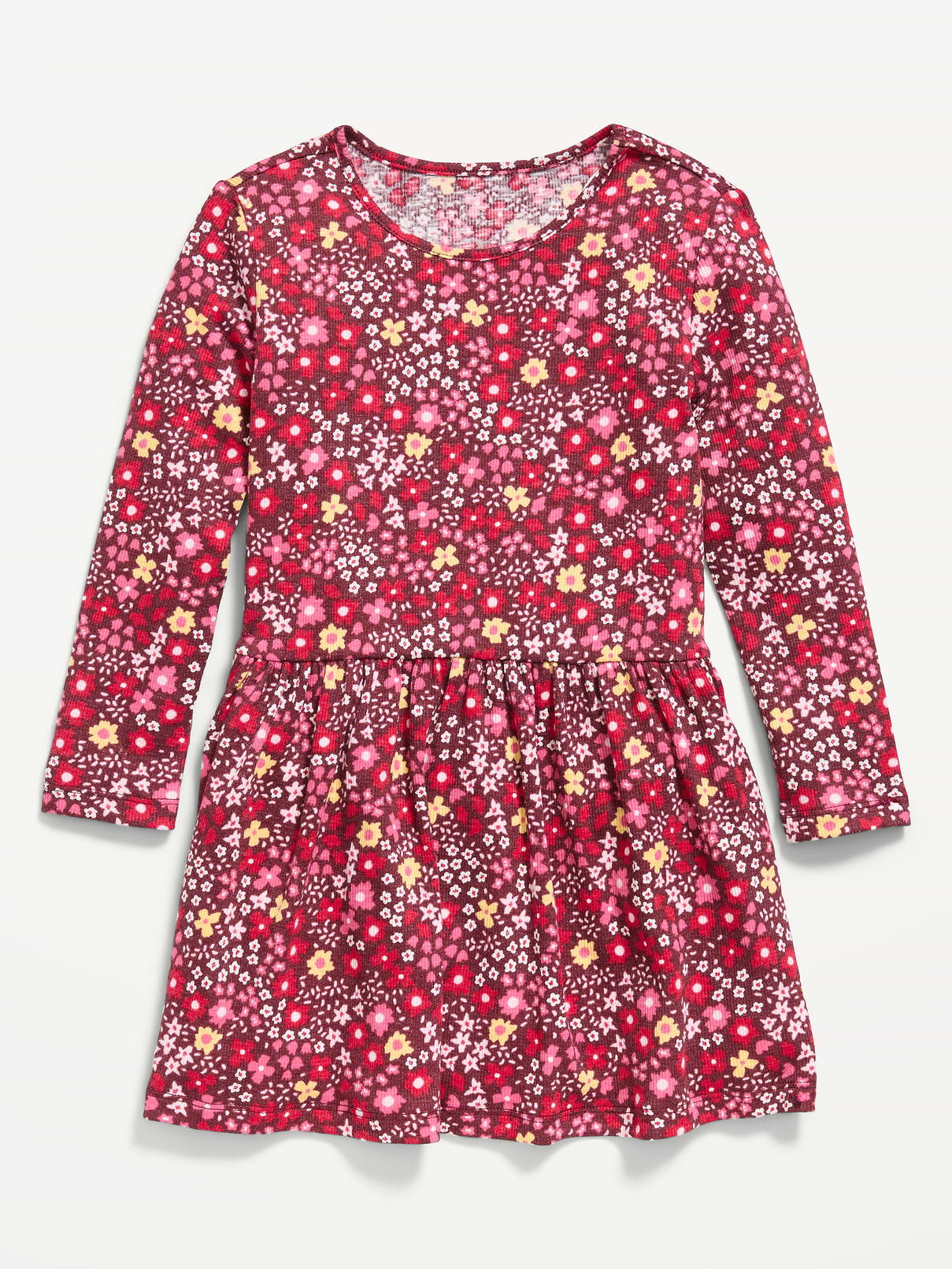 Image 1 of 1, round neckline, long sleeves, drop waist, full skirt, all-over print, Product #909341
