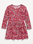 Image 1 of 1, round neckline, long sleeves, drop waist, full skirt, all-over print, Product #909341