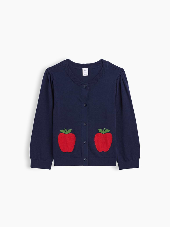 babyGap Puff Sleeve Graphic Cardigan