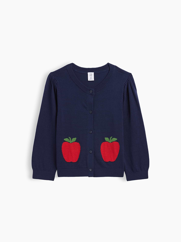Image number 1 showing, babyGap Puff Sleeve Graphic Cardigan