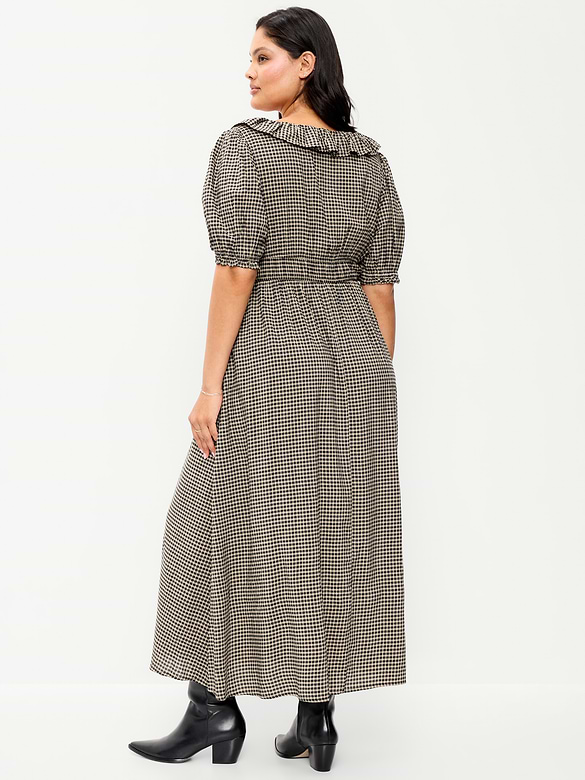 Ruffle-Trim Boho Maxi Dress