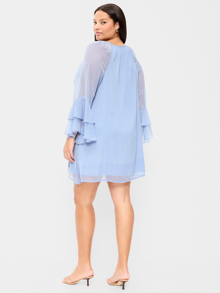 Image number 10 showing, Bell-Sleeve Boho Mini Dress