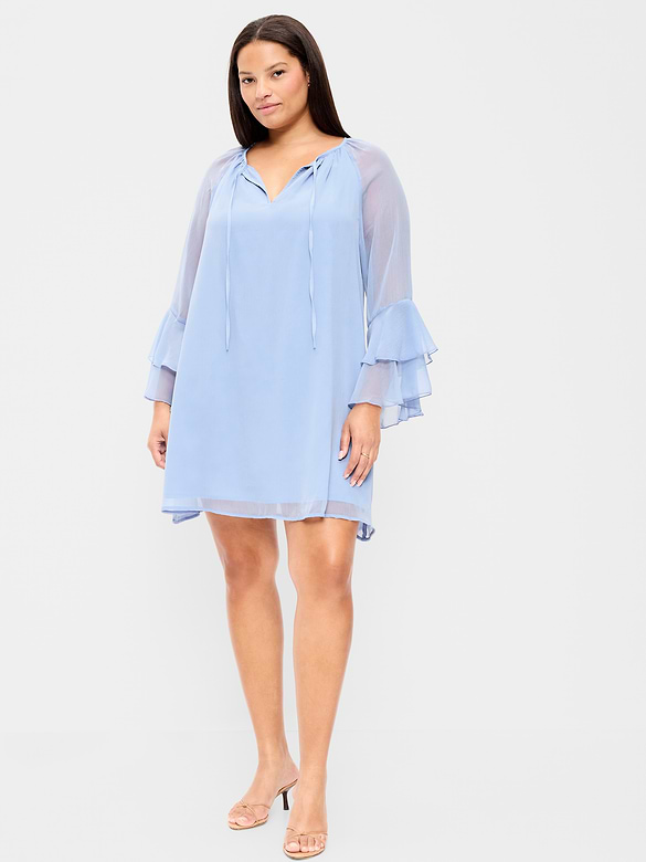 Bell-Sleeve Boho Mini Dress