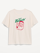 Image 1 of 2, rib-knit crew neck, short sleeves, graphic at front, Product #910769