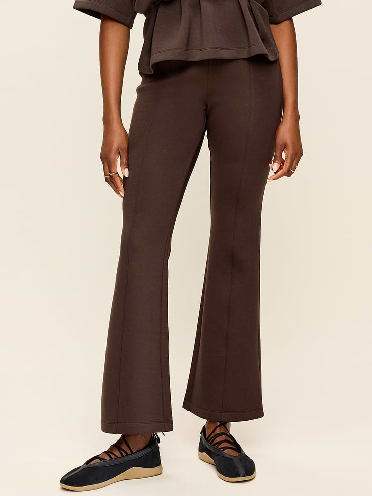 Image number 1 showing, High-Waisted Bounce Fleece Flare-Leg Sweatpants