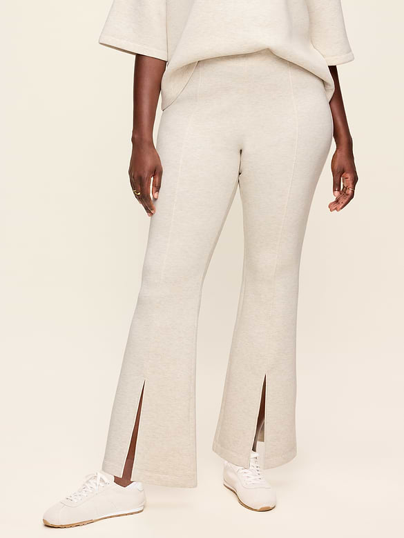 High-Waisted Bounce Fleece Flare-Leg Sweatpants