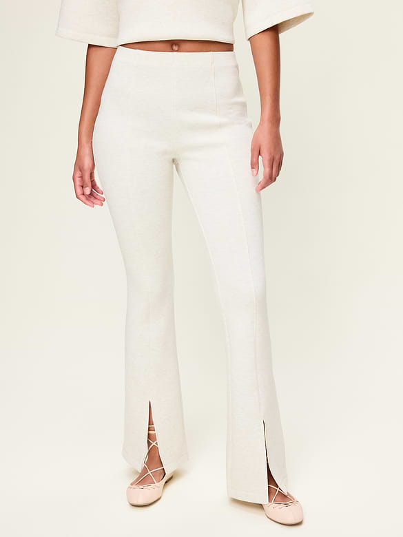 High-Waisted Bounce Fleece Flare-Leg Sweatpants
