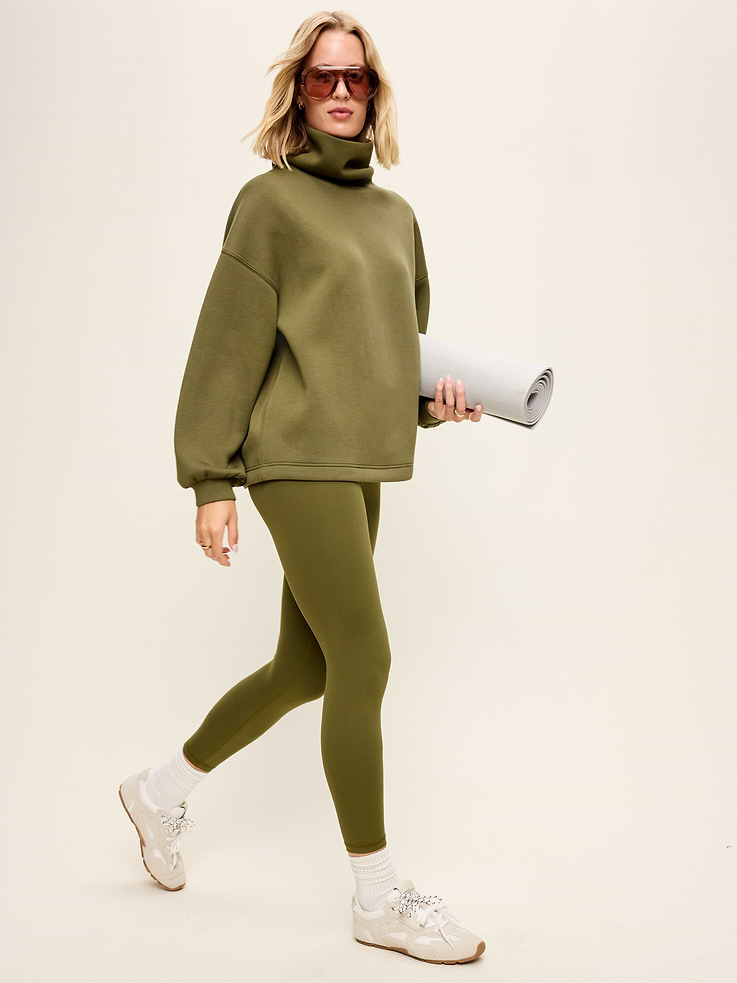 Image 3 of 5, Oversized Bounce Fleece Funnel-Neck Tunic