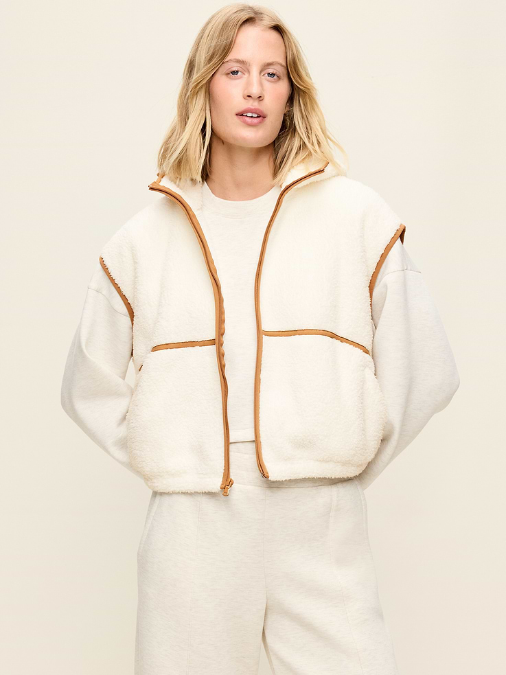 Image 1 of 8, funnel neck, built-in hood, sleeveless, full zip, front welt pockets, Product #916674