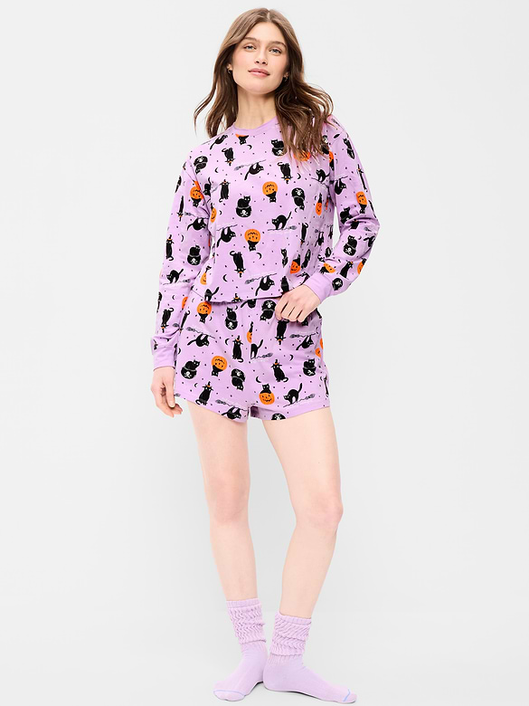 Halloween Pajama T-Shirt and Shorts Set for Women