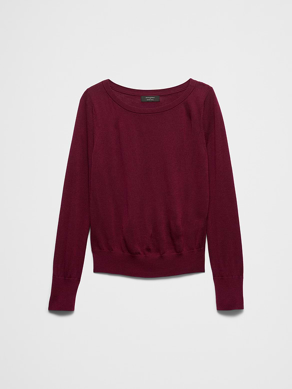 Merino Wool Boat-Neck Sweater
