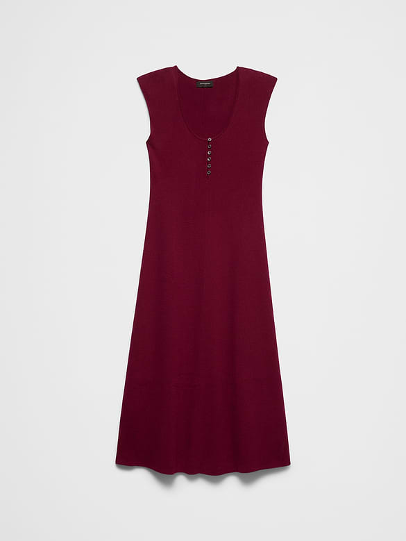 Cotton Ribbed Midi Sweater Dress