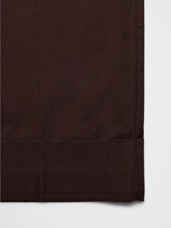 Wide-Leg Mid-Rise Drapey Twill Cuffed Pant