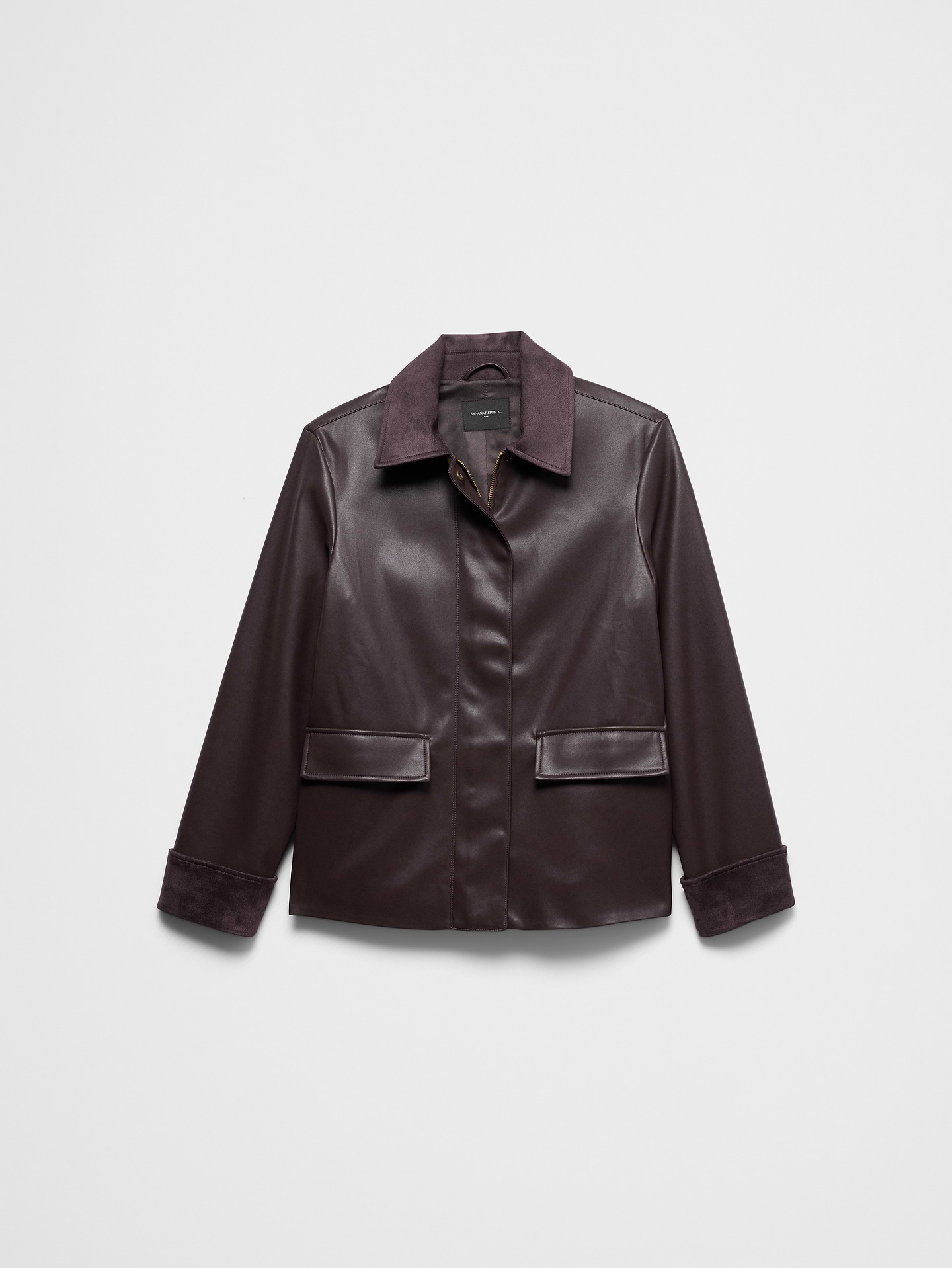 Image number 4 showing, Vegan Leather with Vegan Suede Trim Jacket