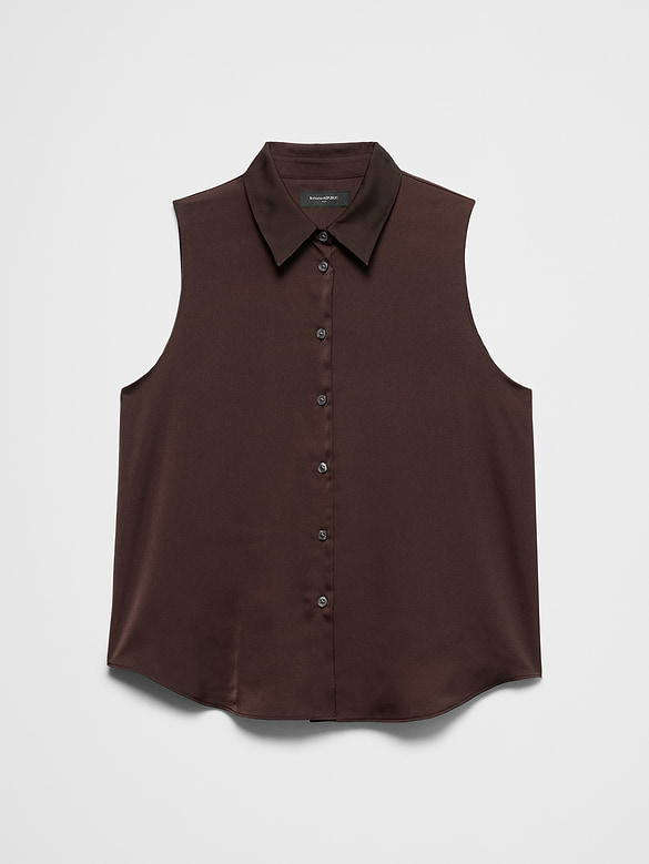 Silky Collared Top