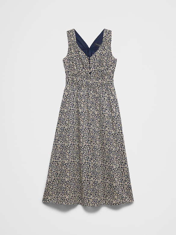 Elastic Detail Midi Dress