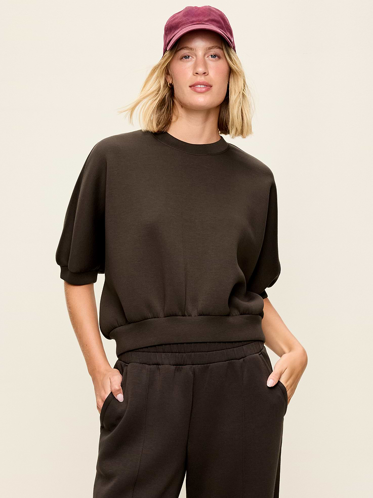 Image number 1 showing, Bounce Fleece Dolman-Sleeve Top