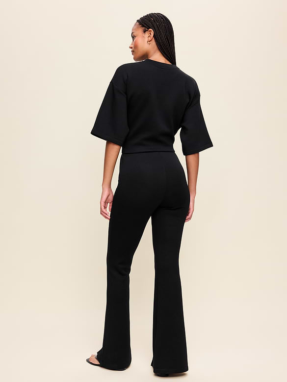 High-Waisted Bounce Fleece Flare-Leg Sweatpants