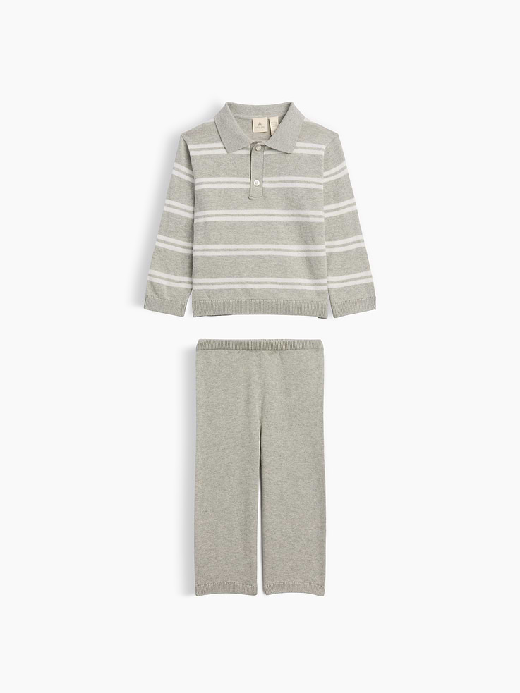 Image number 1 showing, Baby Two-Piece Collared Sweater Set