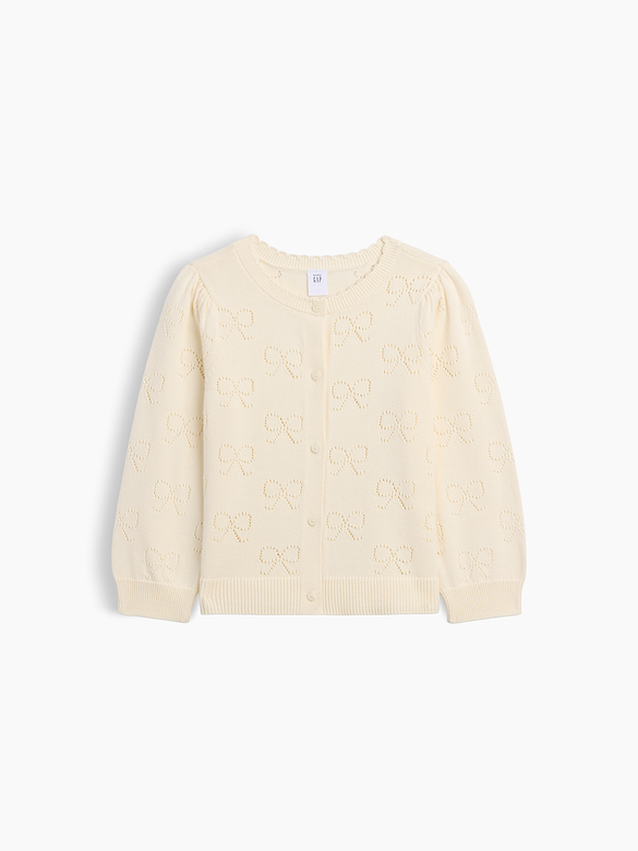 babyGap Puff Sleeve Pointelle Cardigan