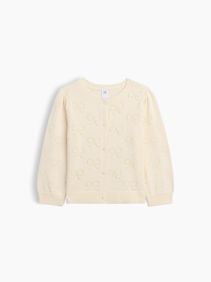 Image number 1 showing, babyGap Puff Sleeve Pointelle Cardigan