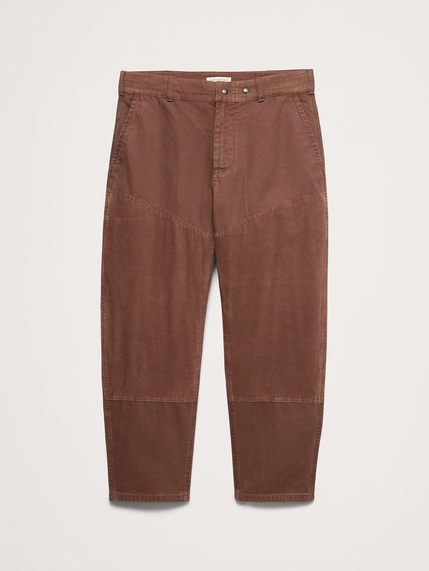 L'image numéro 8 présente Pantalon à coupe baril décontractée en matières mixtes