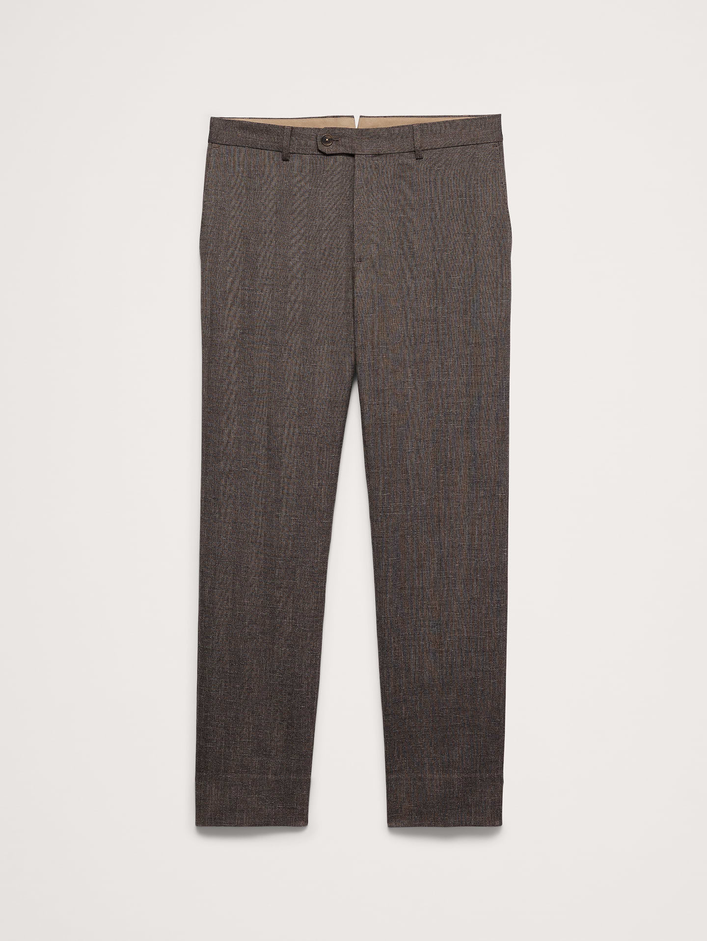 L'image numéro 4 présente Pantalon habillé coupe étroite cintrée en tissu infroissable à chevrons