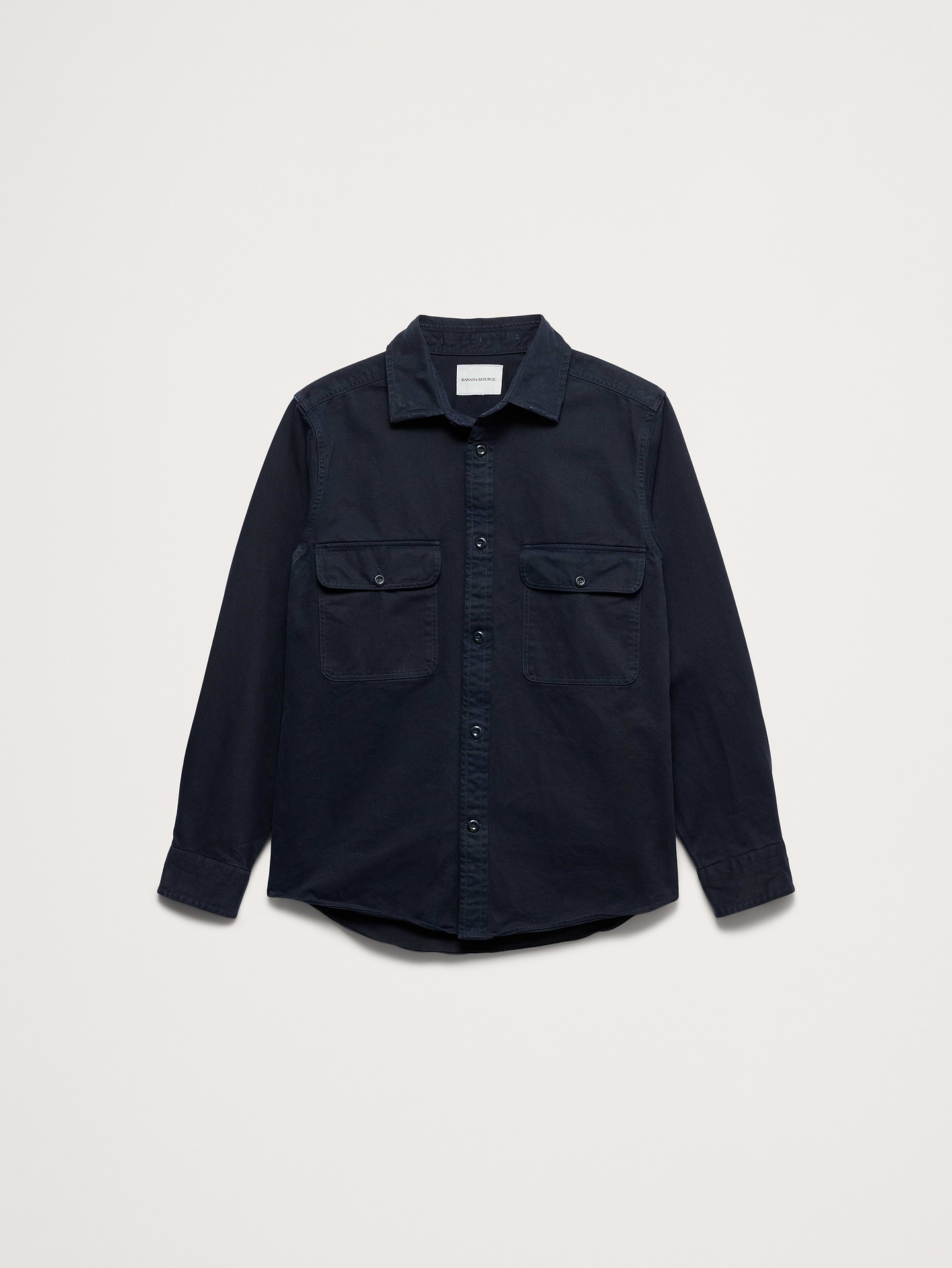 L'image numéro 4 présente Veste-chemise en sergé de coton