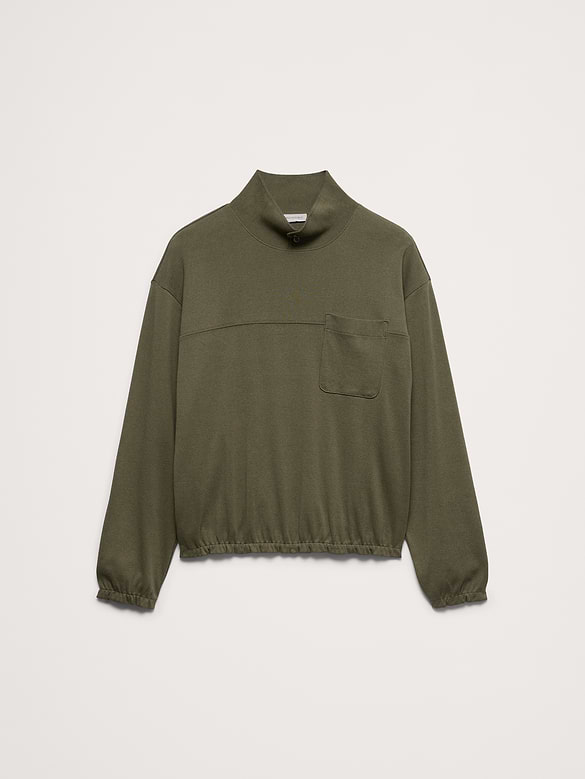 Cotton Mock-Neck Pullover