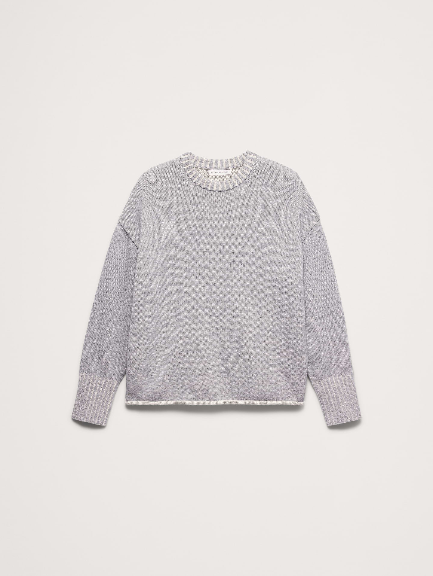 Image number 6 showing, Oversized Merino-Cotton Crew-Neck Sweater