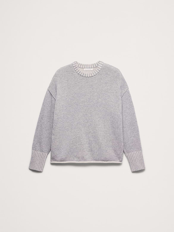 Oversized Merino-Cotton Crew-Neck Sweater