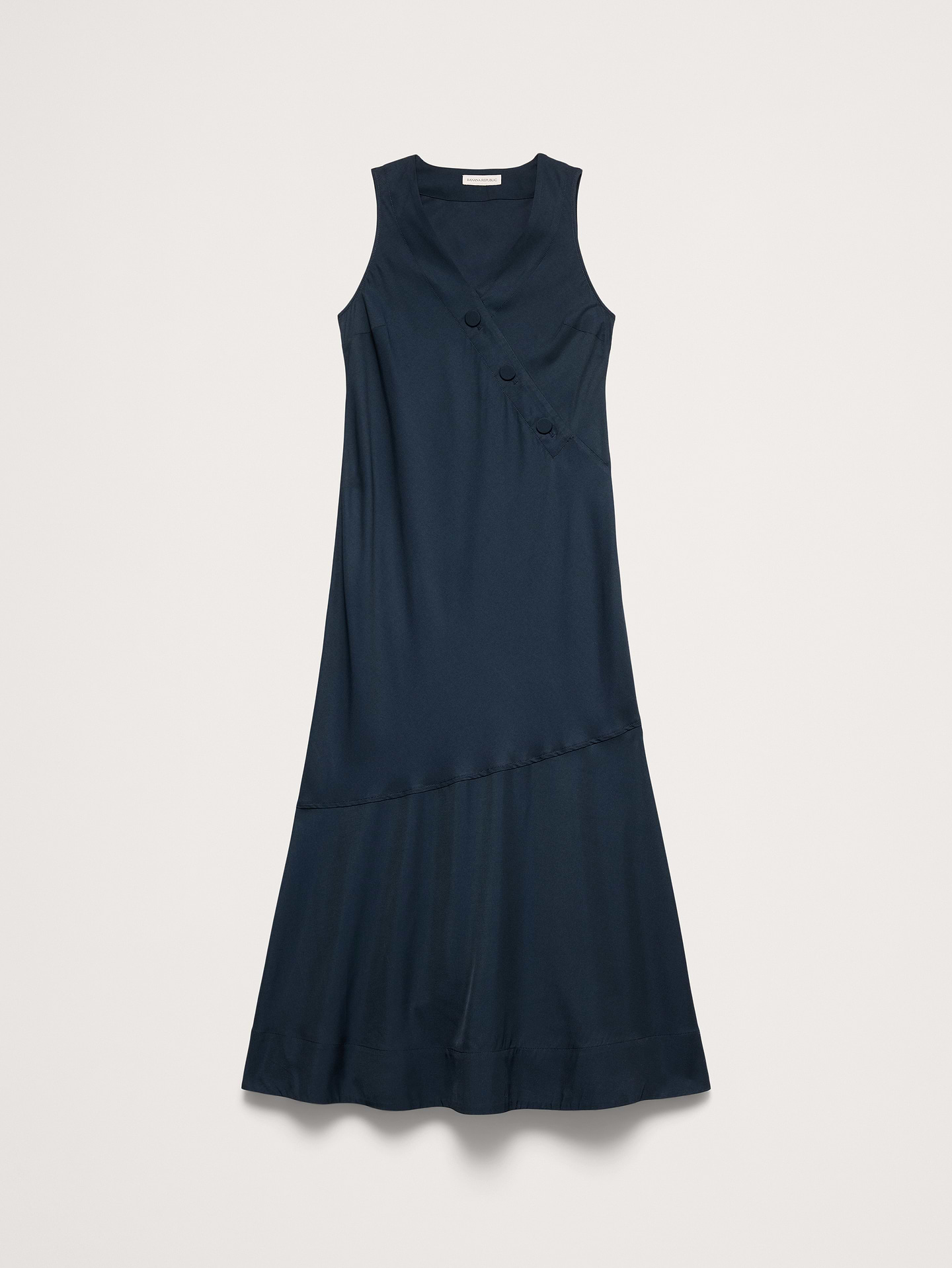 L'image numéro 5 présente Robe mi-longue boutonnée en sergé fluide