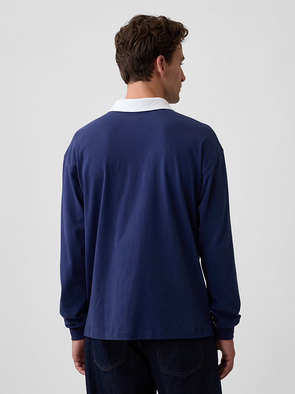 Boxy Colorblock Rugby Polo Shirt