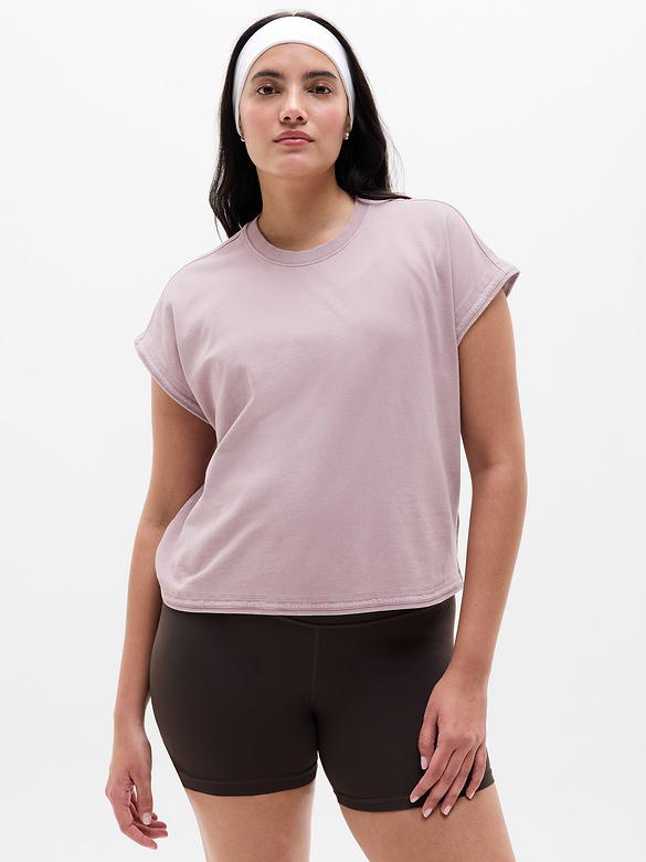 Airy Cotton Terry Snow Wash Sweatshirt Tee