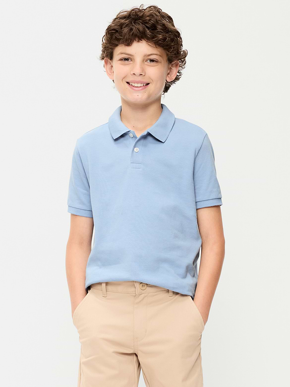 Polo d'uniforme en piqué Built-In Flex pour garçon
