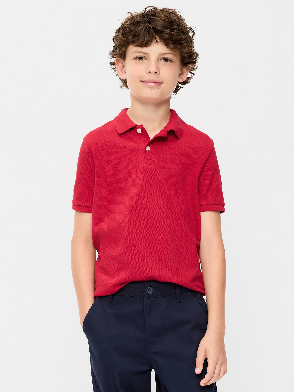 L'image numéro 1 présente Polo d'uniforme en piqué Built-In Flex pour garçon