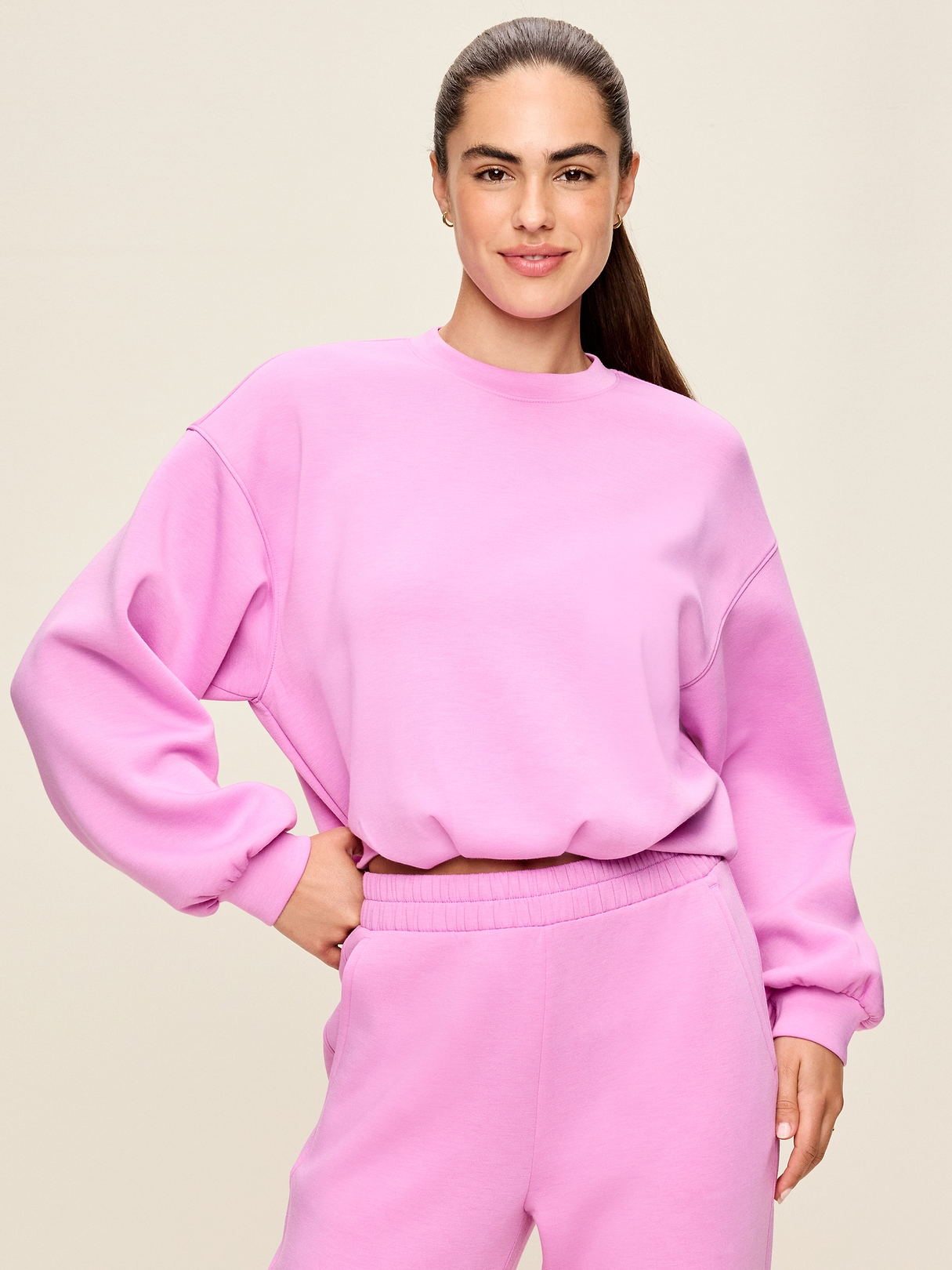 Bounce Fleece Bubble-Hem Sweatshirt | Old Navy