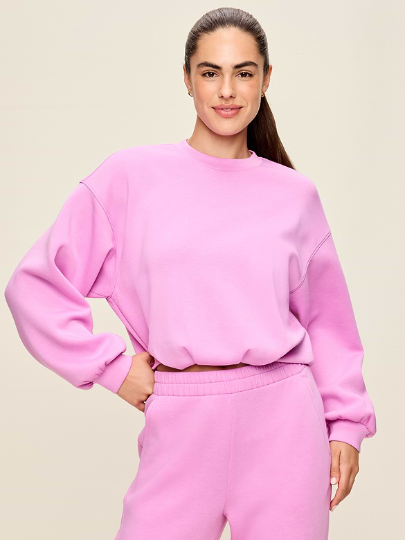 Bounce Fleece Bubble-Hem Sweatshirt