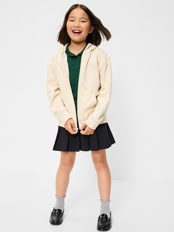 School Uniform Ponte-Knit Pleated Skort for Girls