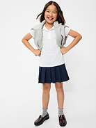 L'image numéro 2 présente Jupe-short à plis d’uniforme scolaire en tricot point de Rome pour fille